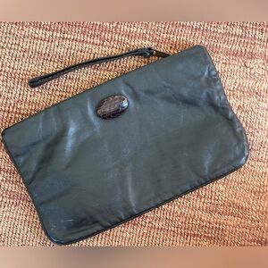 Vintage Shirl Miller Black Leather Clutch
